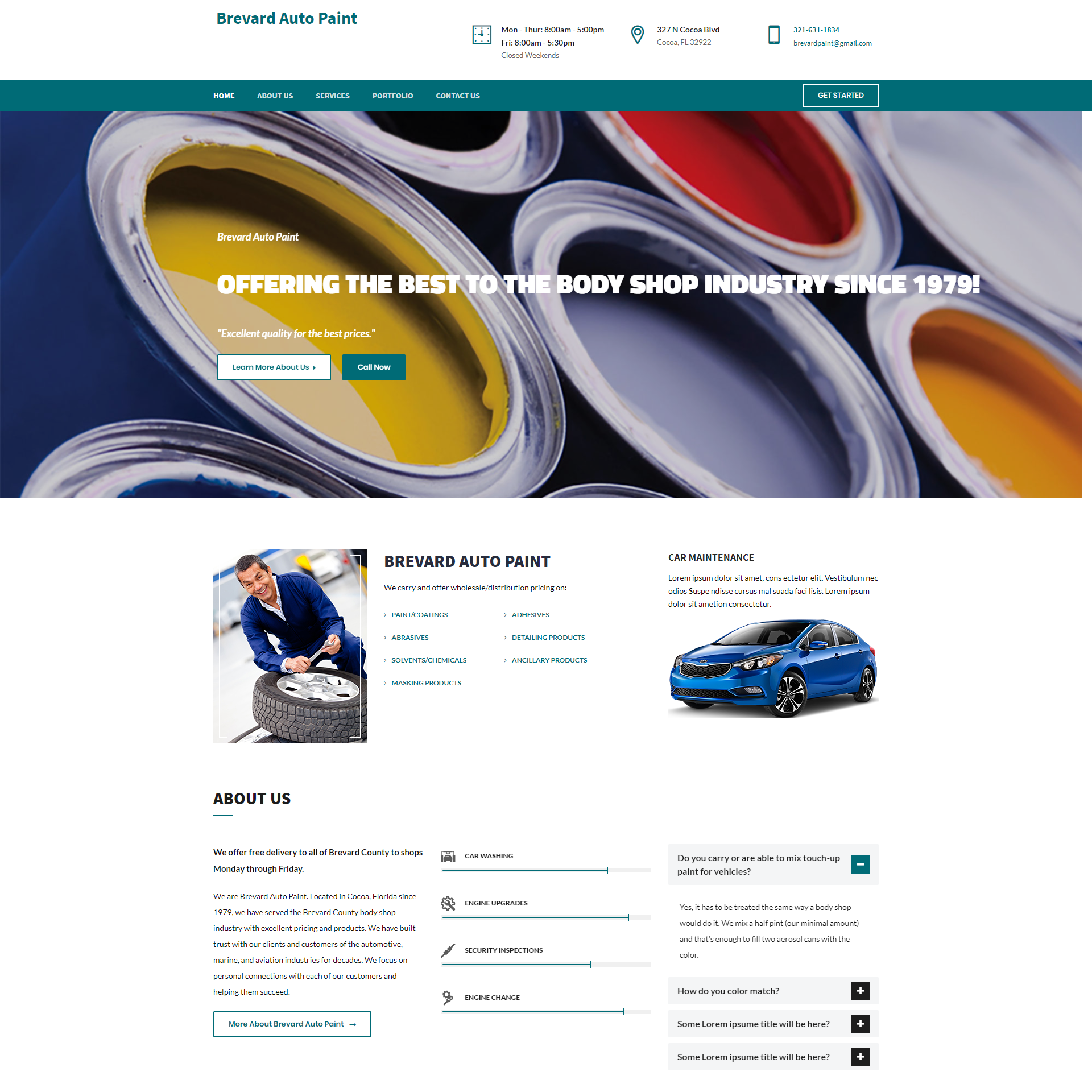 Blue Shift Web Services Web Design - Brevard Auto Paint preview