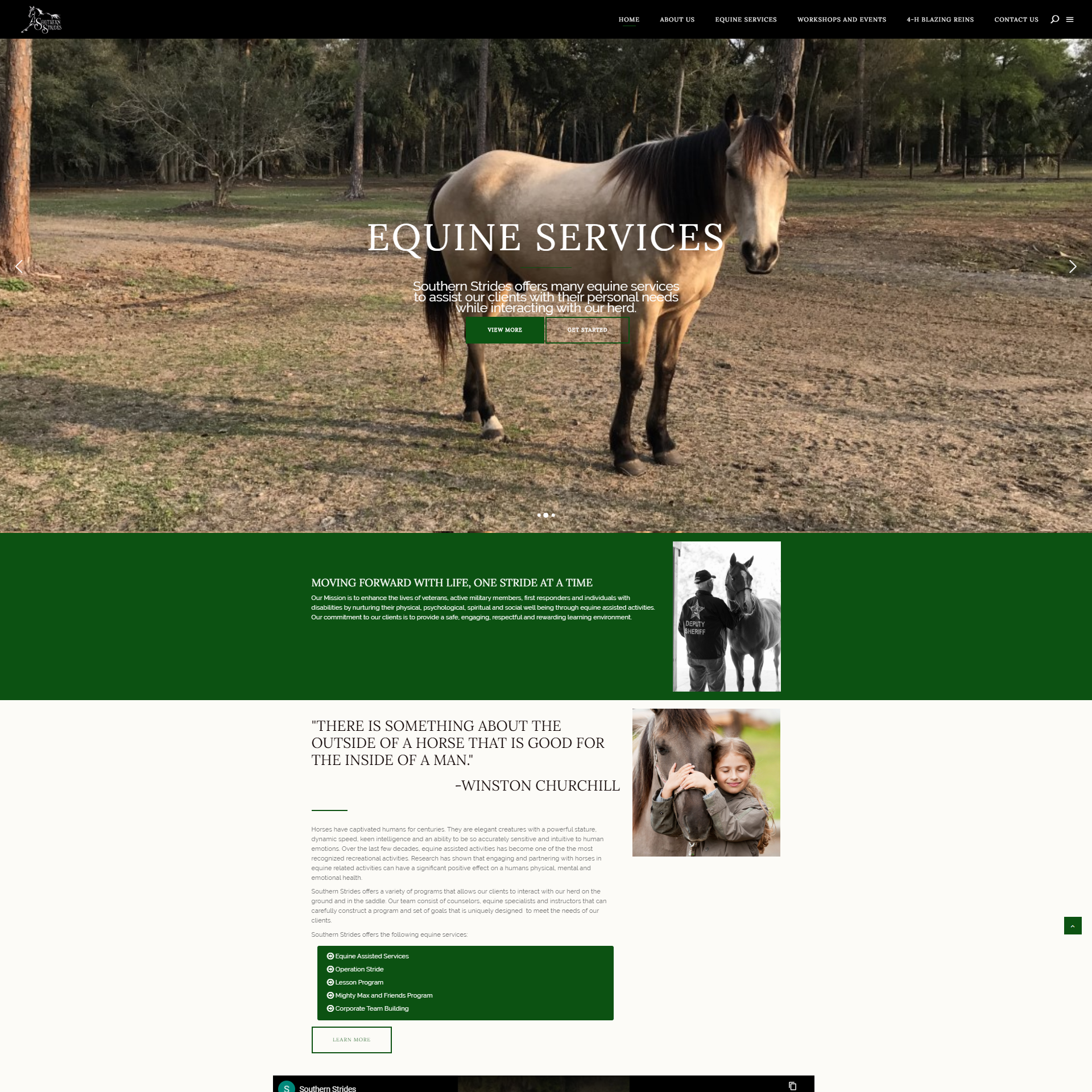 Blue Shift Web Services Web Design - Southern Strides Equine Services