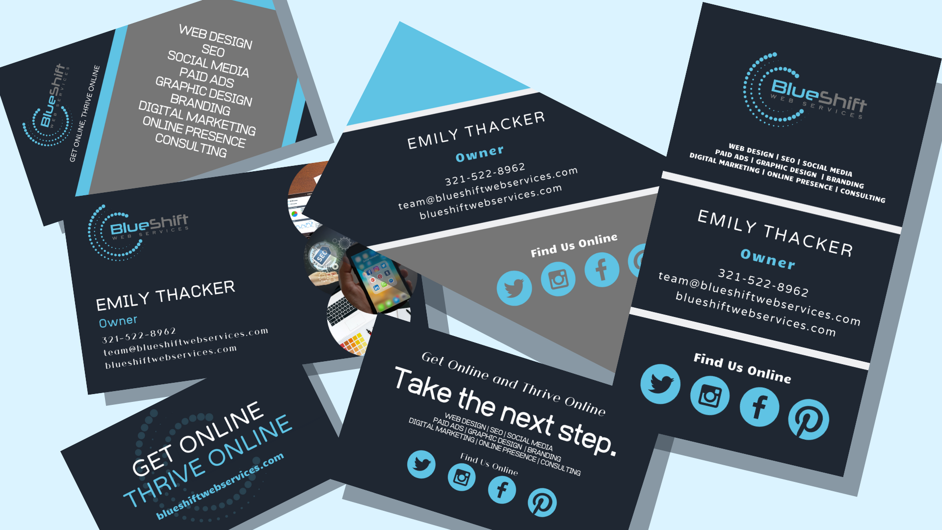 Business Card Design | Graphic Design Melbourne FL | Blue Shift Web Services